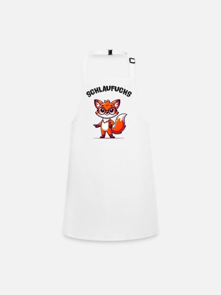 Fox Clever - Children's Apron - white - Front