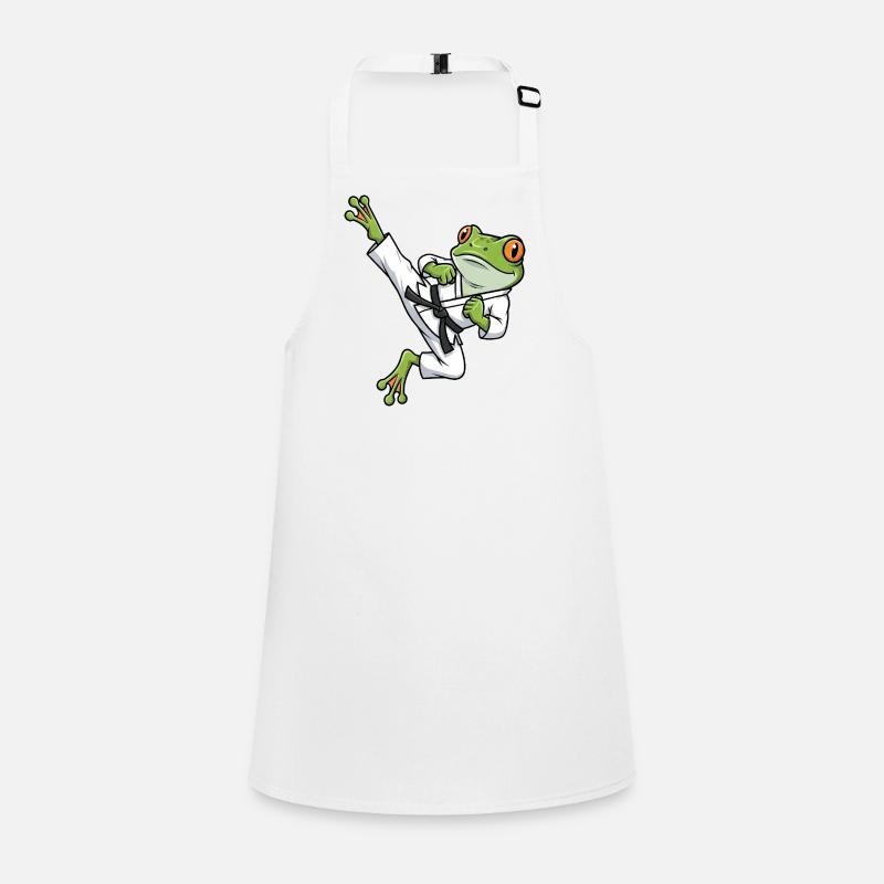 Whimsical Frog Toad Toad Karate Martial Arts Children's Apron