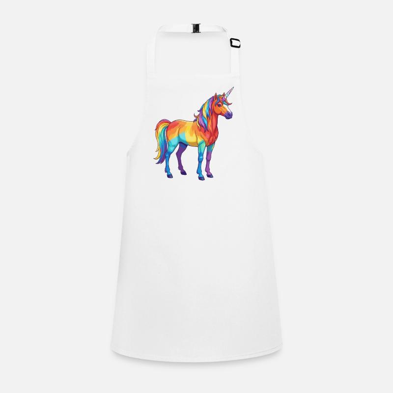 Buntes Einhorn-Regenbogen-Pop-Art-Aquarell Schürze für Kinder