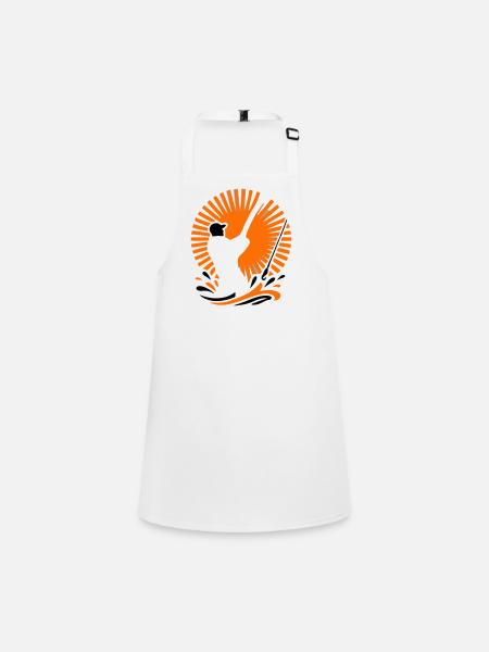 Angler Silhouette Icon - Children's Apron - white - Front