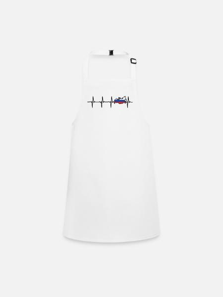 Heartbeat Russia Map Gift for Russians - Children's Apron - white - Front
