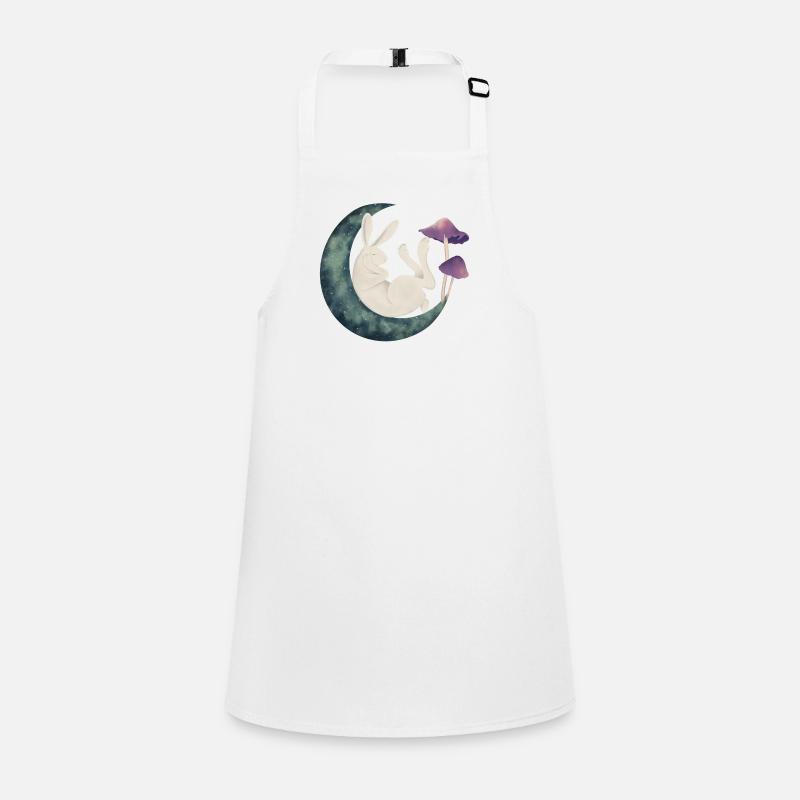 Rabbit on the moon - Children's Apron - white