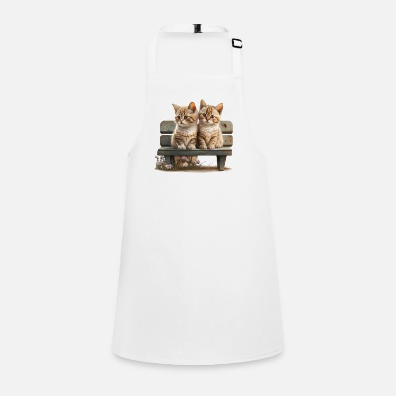 2 cats on bench gift Children's Apron