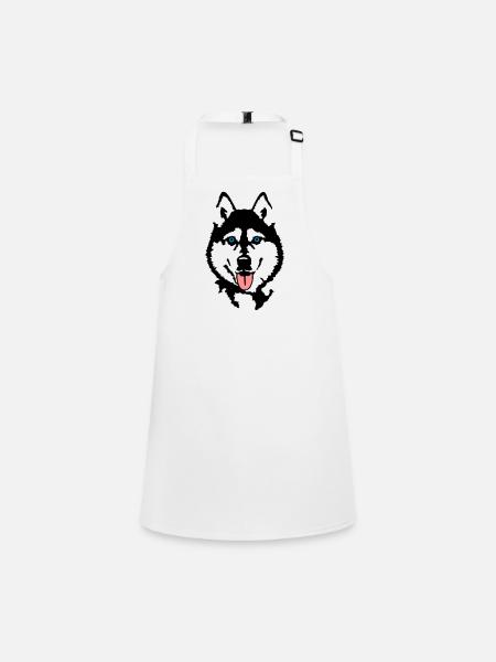 Husky - Schürze für Kinder - Weiß - Vorne