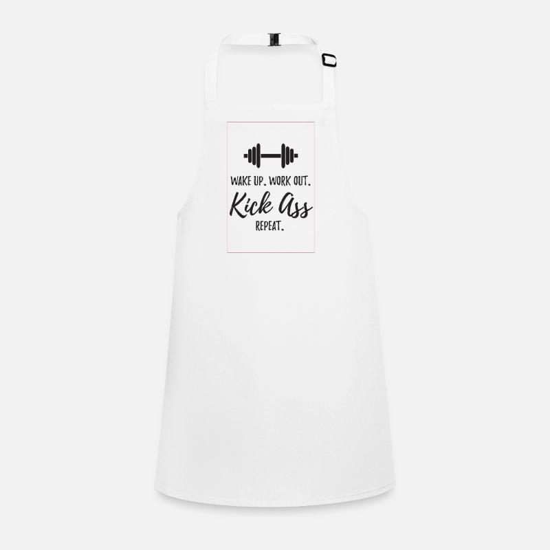 Wake Up. Work Out. Kick Ass. Repeat Children's Apron