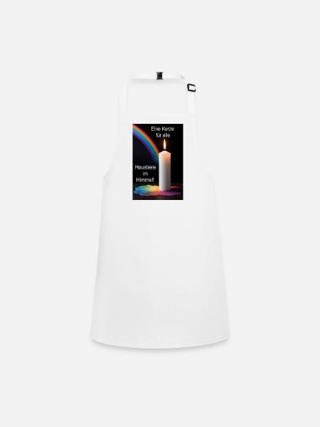 A candle for all pets in heaven - Children's Apron - white - Front
