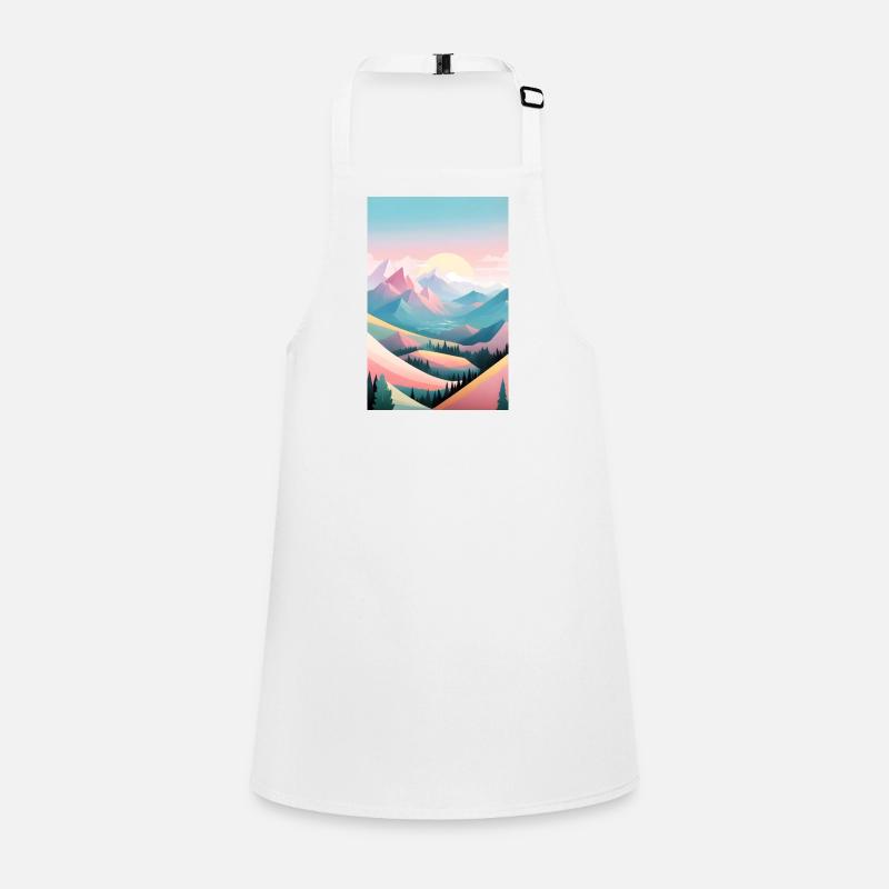 Mountain panorama in delicate colours - Horizont Berge Children's Apron