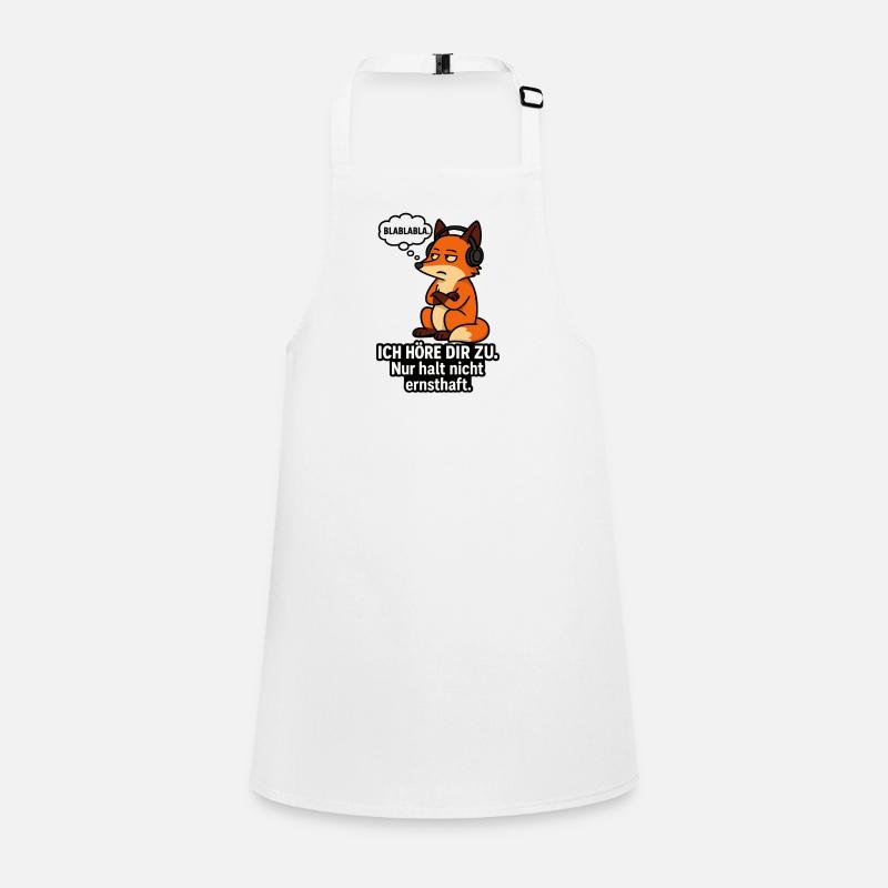 Fuchs mit Kopfhörer – Ich höre zu Schürze für Kinder