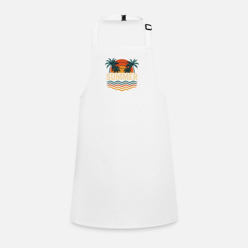 Summer Palm Trees Sunset Illustration Children's Apron