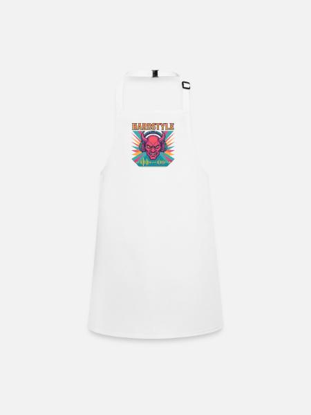 Hardstyle Dämon Design - Schürze für Kinder - Weiß - Vorne