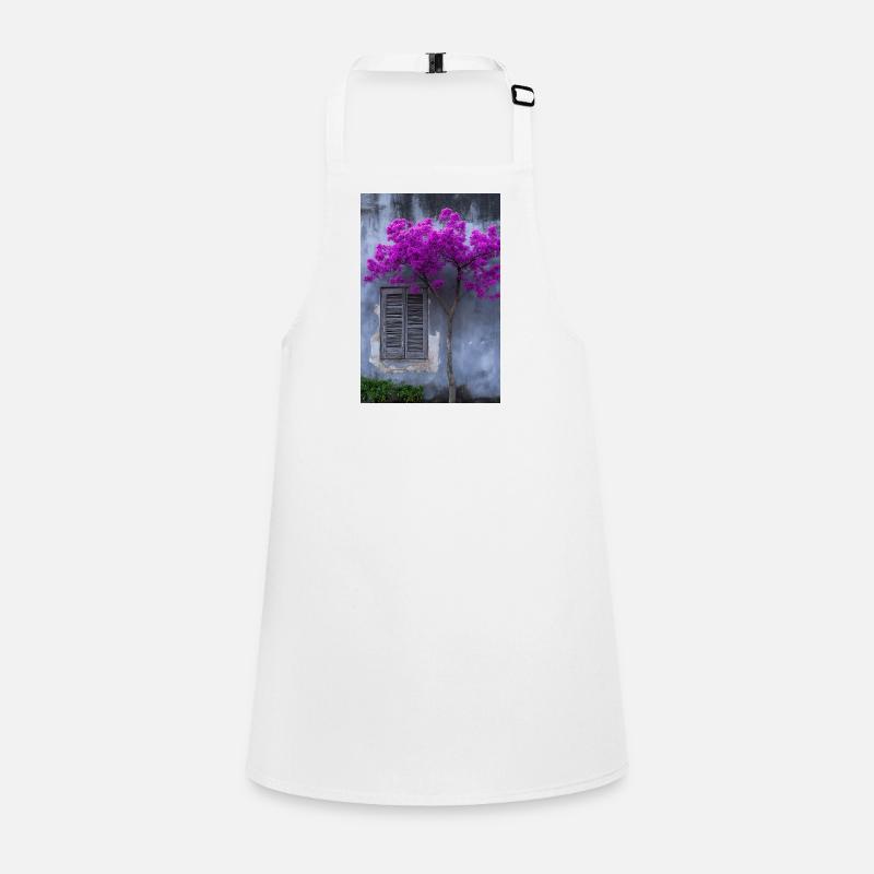 Vibrant Blossom Against Rustic Wall Children's Apron