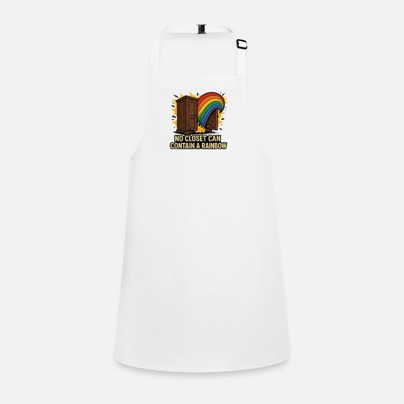 Rainbow Escape from Closet Illustration Children's Apron