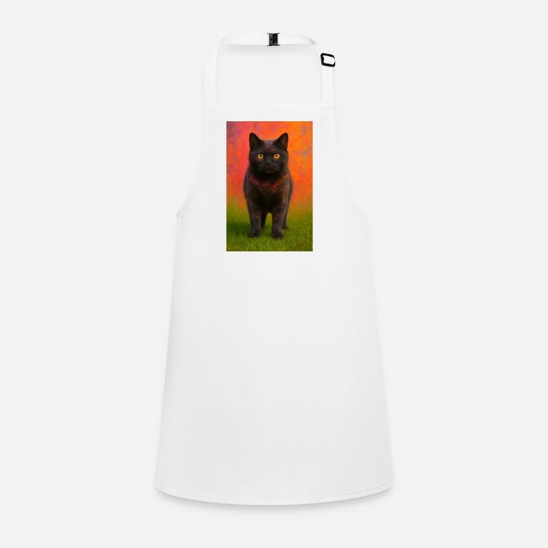 Night cat with color explosion in the background Children's Apron