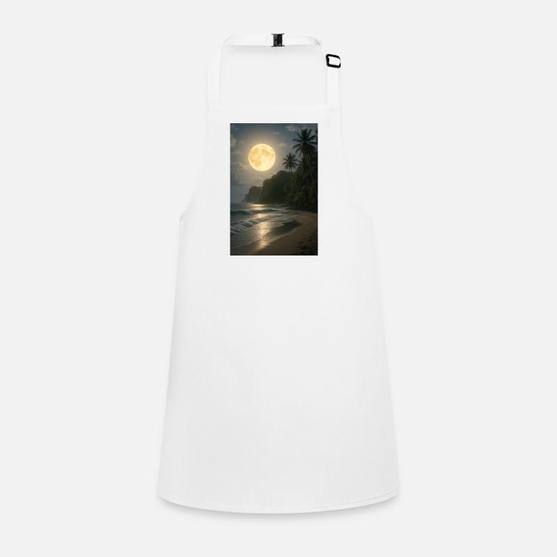 Moonlight over tropical beach Children's Apron