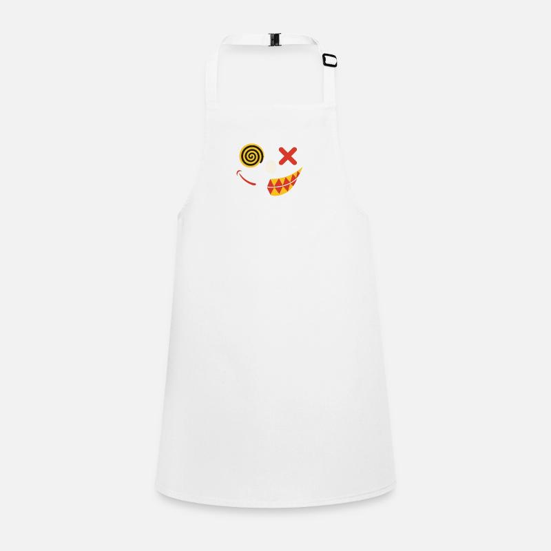 Karikiertes Lächeln auf T-Shirt Schürze für Kinder