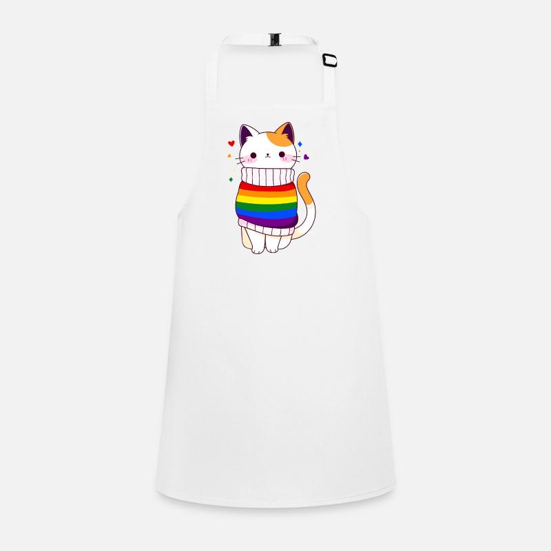 LGBTQ Regenbogenfahne Katze Queer CSD Pride Schürze für Kinder