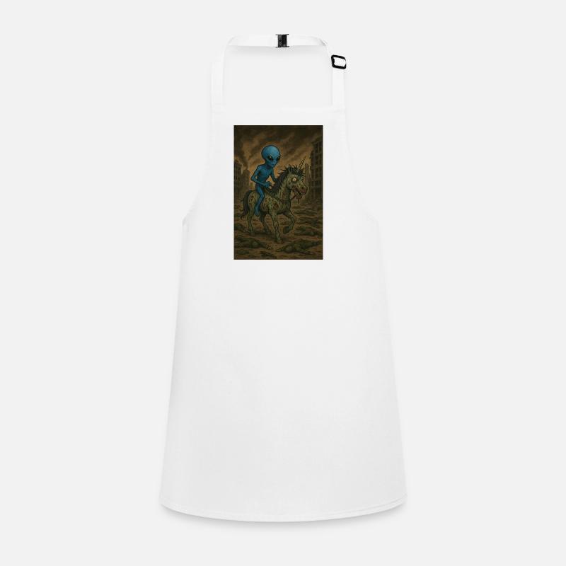 Alien on Zombie Unicorn Children's Apron