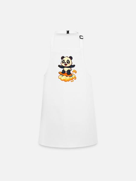 Panda Surfer cartoon Design - Schürze für Kinder - Weiß - Vorne