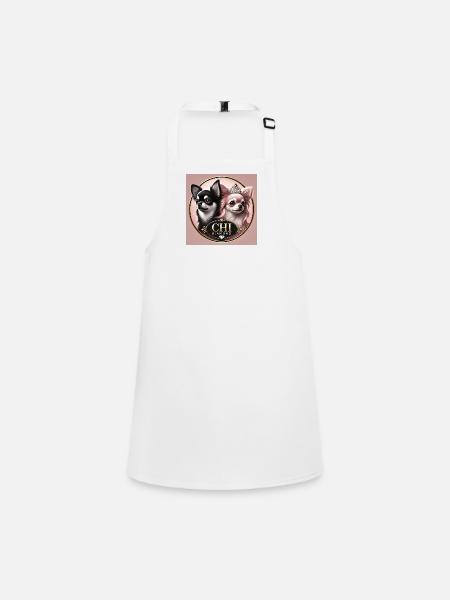 T-shirt Chihuahua pour femme avec motif diadème - Tablier Enfant - blanc - Devant