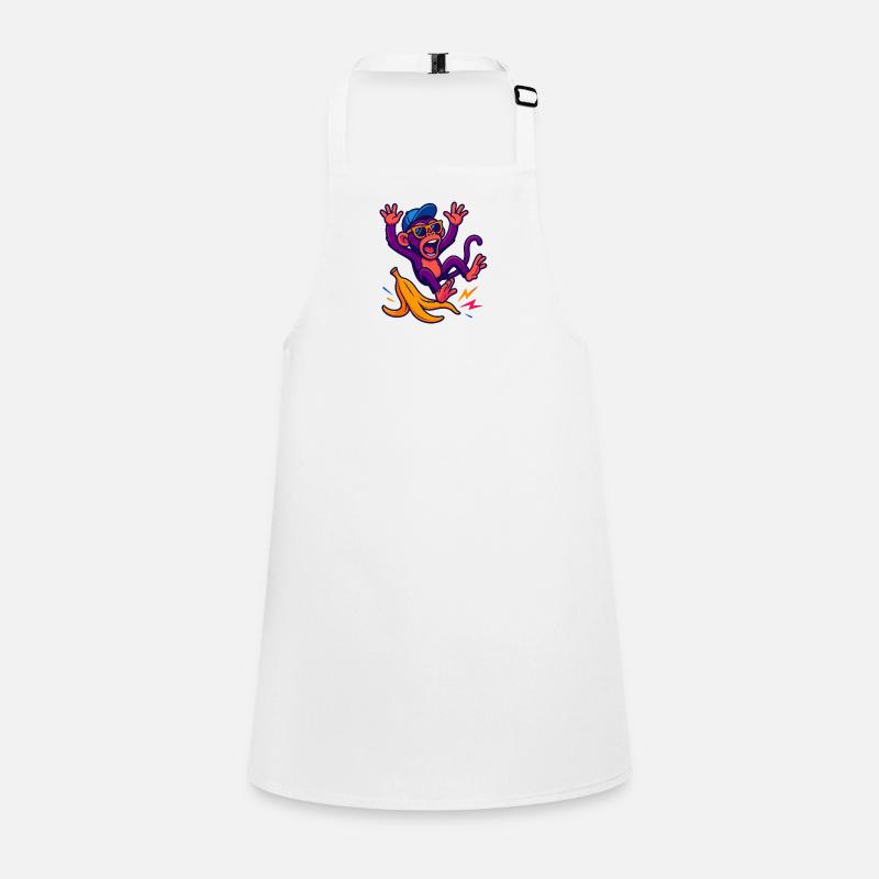 Neon monkey with banana Children's Apron