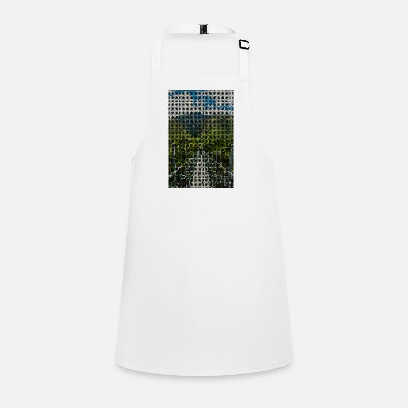 Grid landscape mountain river Children's Apron