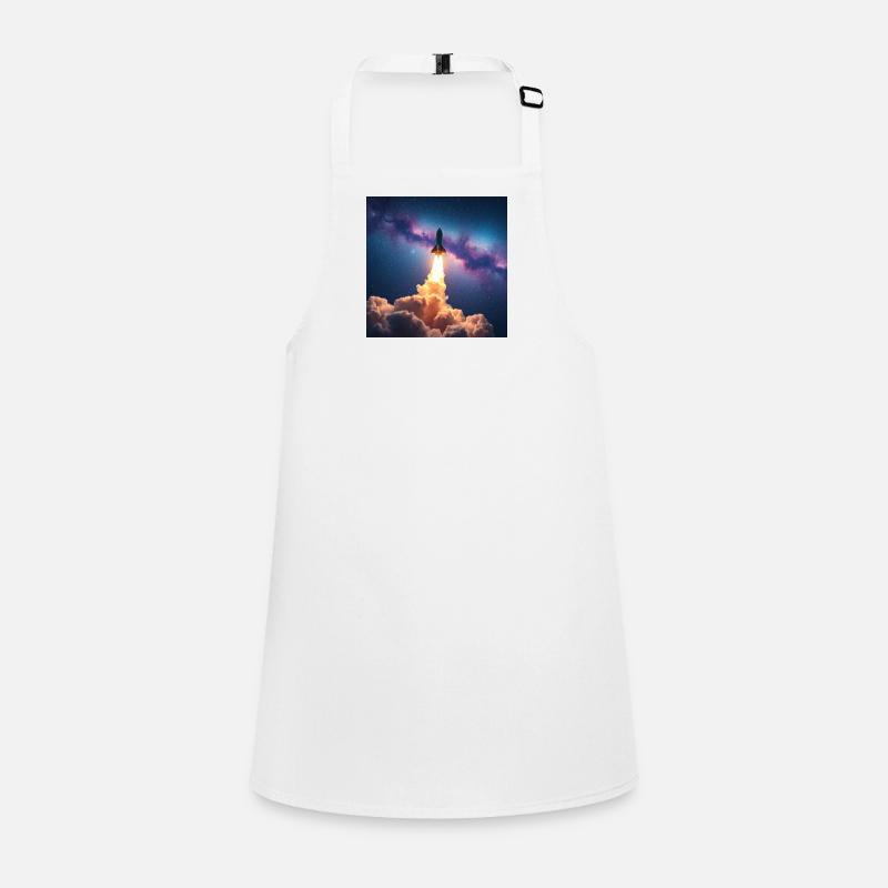 Rocket jump through nebula galaxy Children's Apron