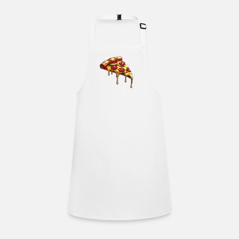 Shiny salami pizza with basil Children's Apron