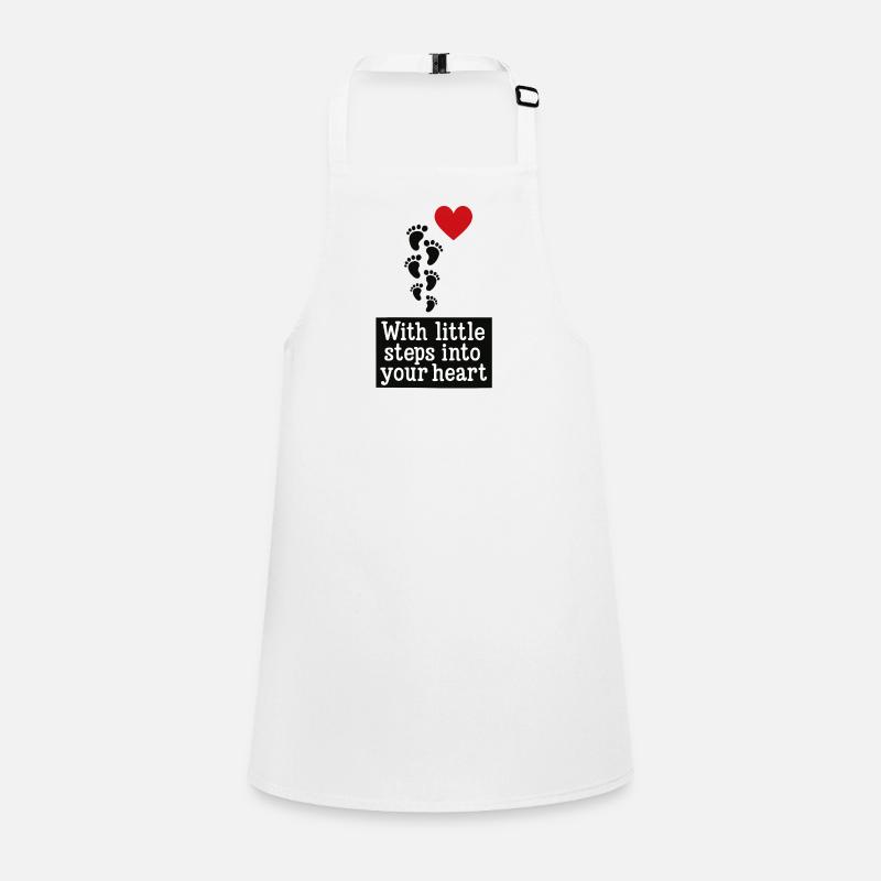 Avec de petits pas dans ton cœur ❤️ Tablier Enfant