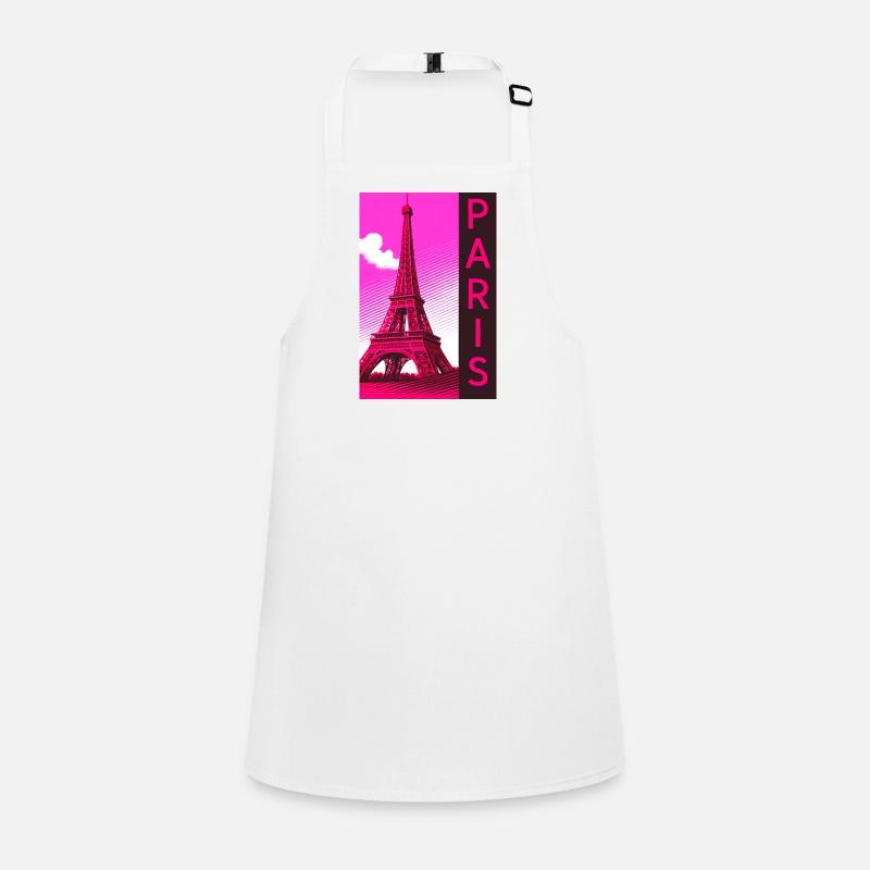 Paris Pink Eiffel Turm Retro Schürze für Kinder