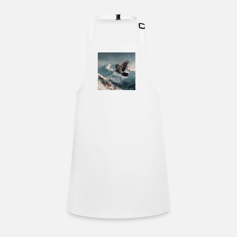 Raven above the snowy peaks Alpine crow Children's Apron