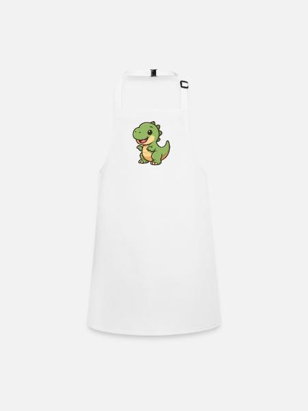 Clipart de câlin de dinosaure heureux - Tablier Enfant - blanc - Devant