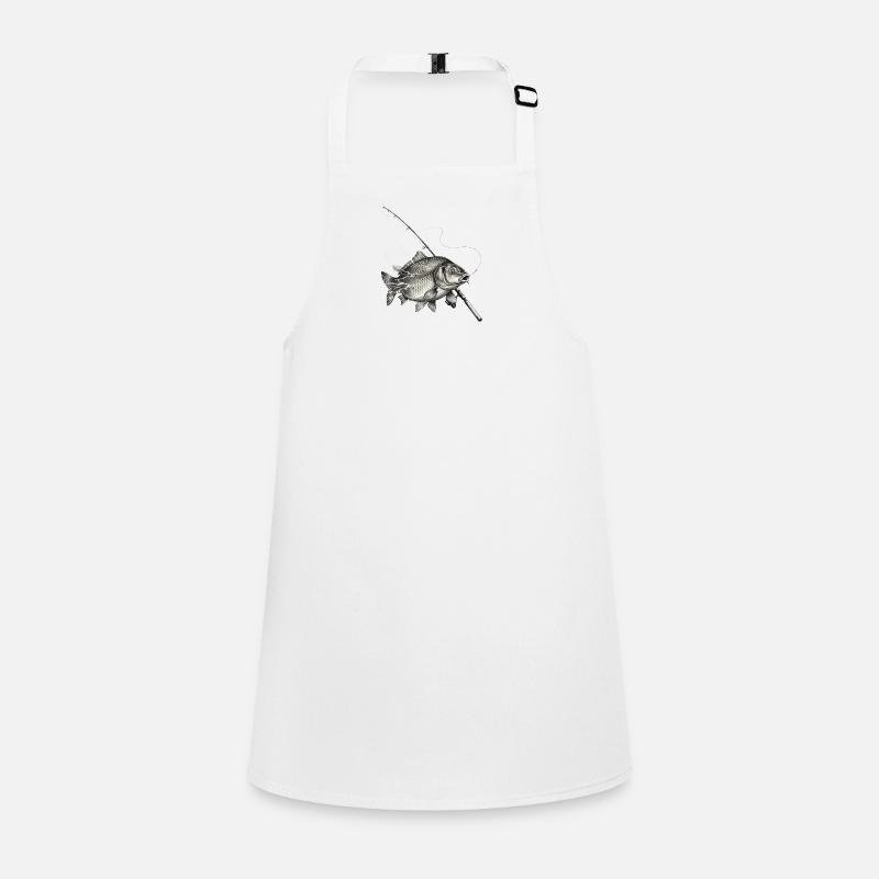 Carp Fish Rod Fishing Ink Vector Children's Apron