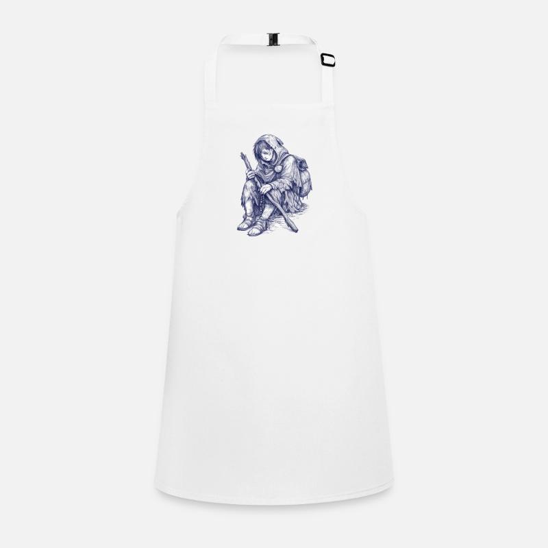 Wandernder Hüter mit Stab und Kapuze Schürze für Kinder