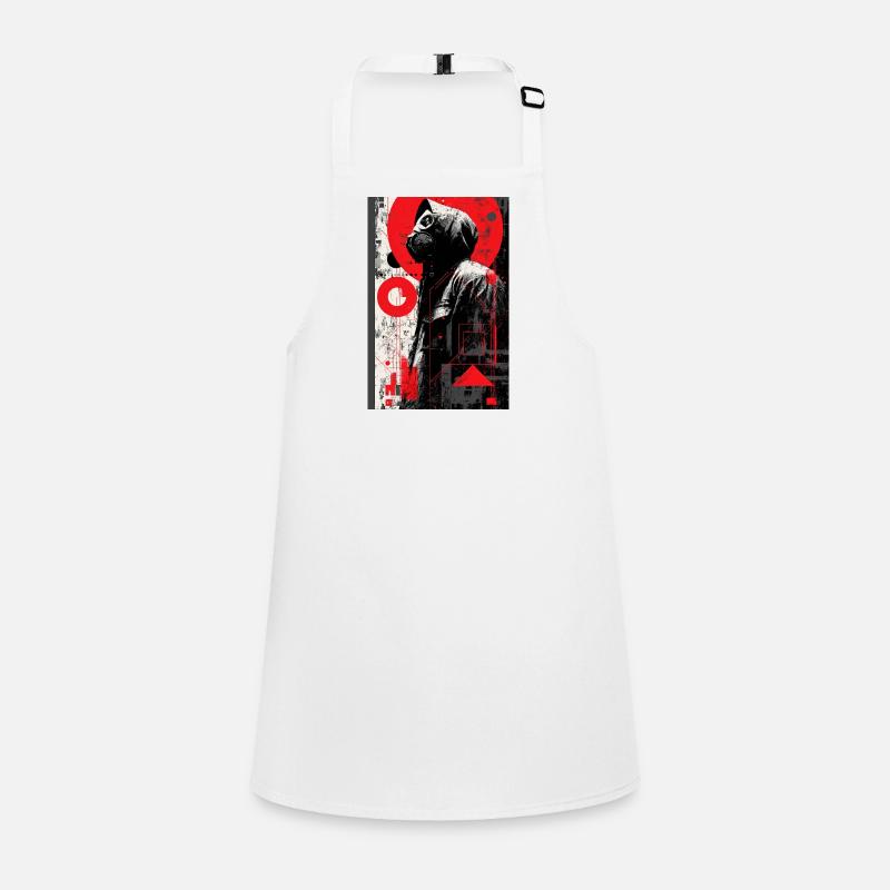 Red Graffiti Gas Mask Children's Apron