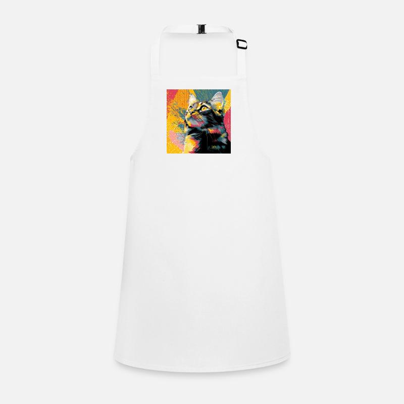 Lebendiges Popkatzenporträt Schürze für Kinder