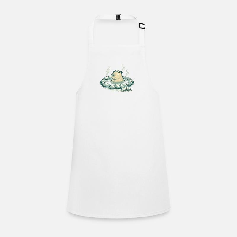 Capybara in the spring bath Children's Apron