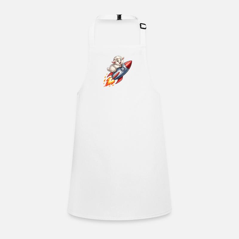 Wool sheep on rocket flight Children's Apron