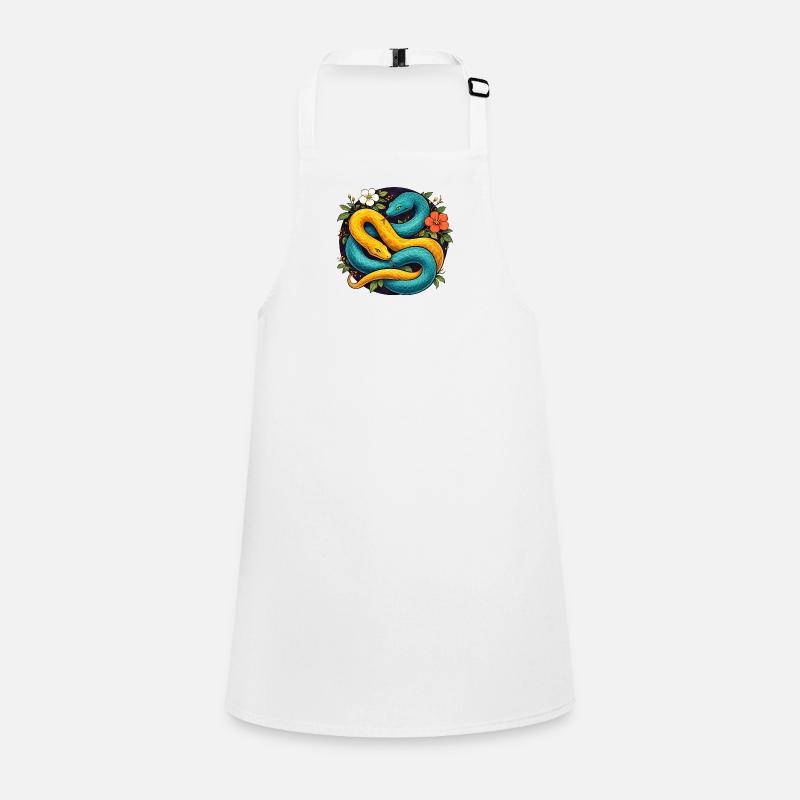 Two Python Snakes in Flower Ring Children's Apron