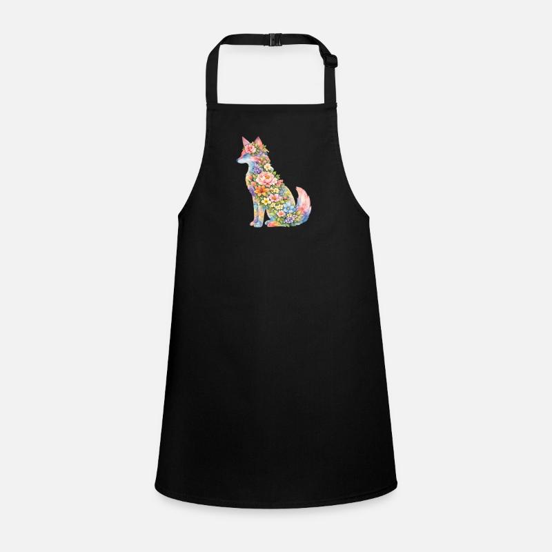 Fuchs Silhouette Blumen Schürze für Kinder