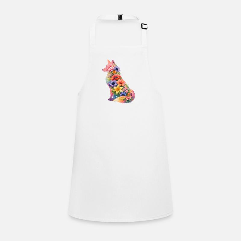 Fleurs en silhouette de renard Tablier Enfant