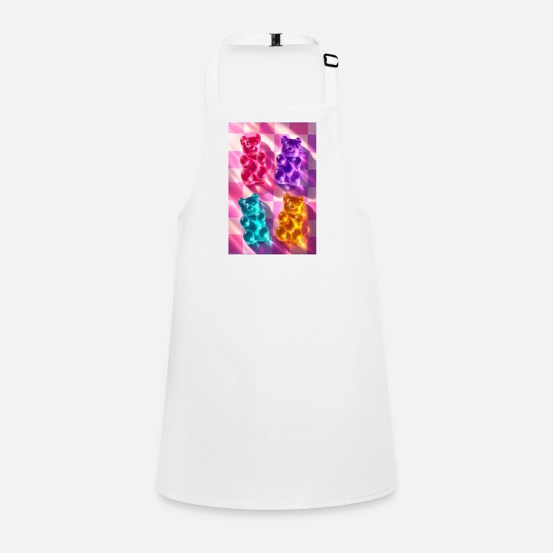 Neon Gummy Bears on Checkerboard Children's Apron
