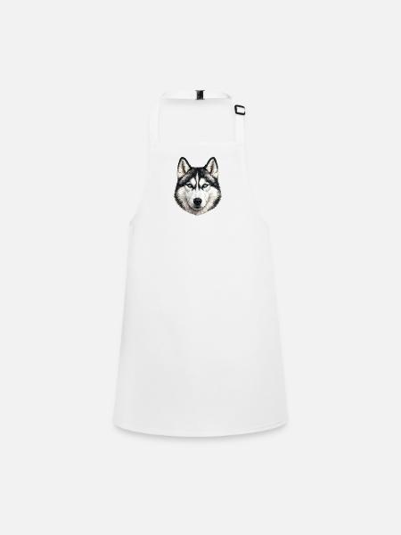 Vue géométrique Husky - Tablier Enfant - blanc - Devant