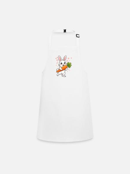 Lapin à la carotte - Tablier Enfant - blanc - Devant