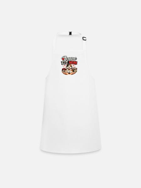 Design de la maman chatte recueillie - Tablier Enfant - blanc - Devant