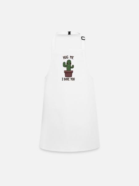 Vilain cactus Me serre dans ses bras ?! - Tablier Enfant - blanc - Devant