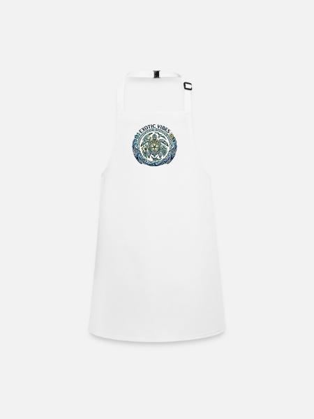 Exotische Vibes 🐢 Sammlung Textil Tatau - Schürze für Kinder - Weiß - Vorne
