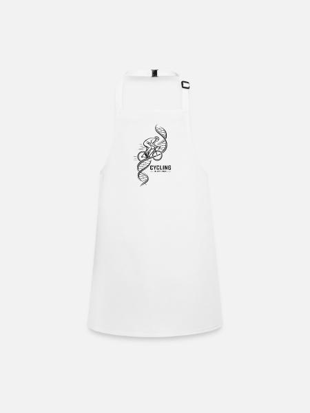 DNA Bicycle Helix Motif - Children's Apron - white - Front
