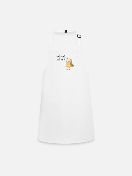 Wat mutt dat mutt Seemöwe Hoodie - Schürze für Kinder - Weiß - Vorne