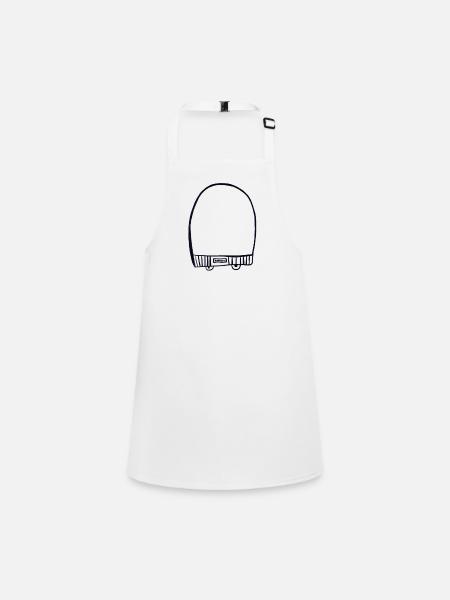 Black cap - Children's Apron - white - Front