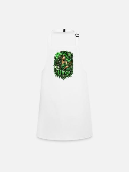 Green Virgo Lunar Goddess - Children's Apron - white - Front